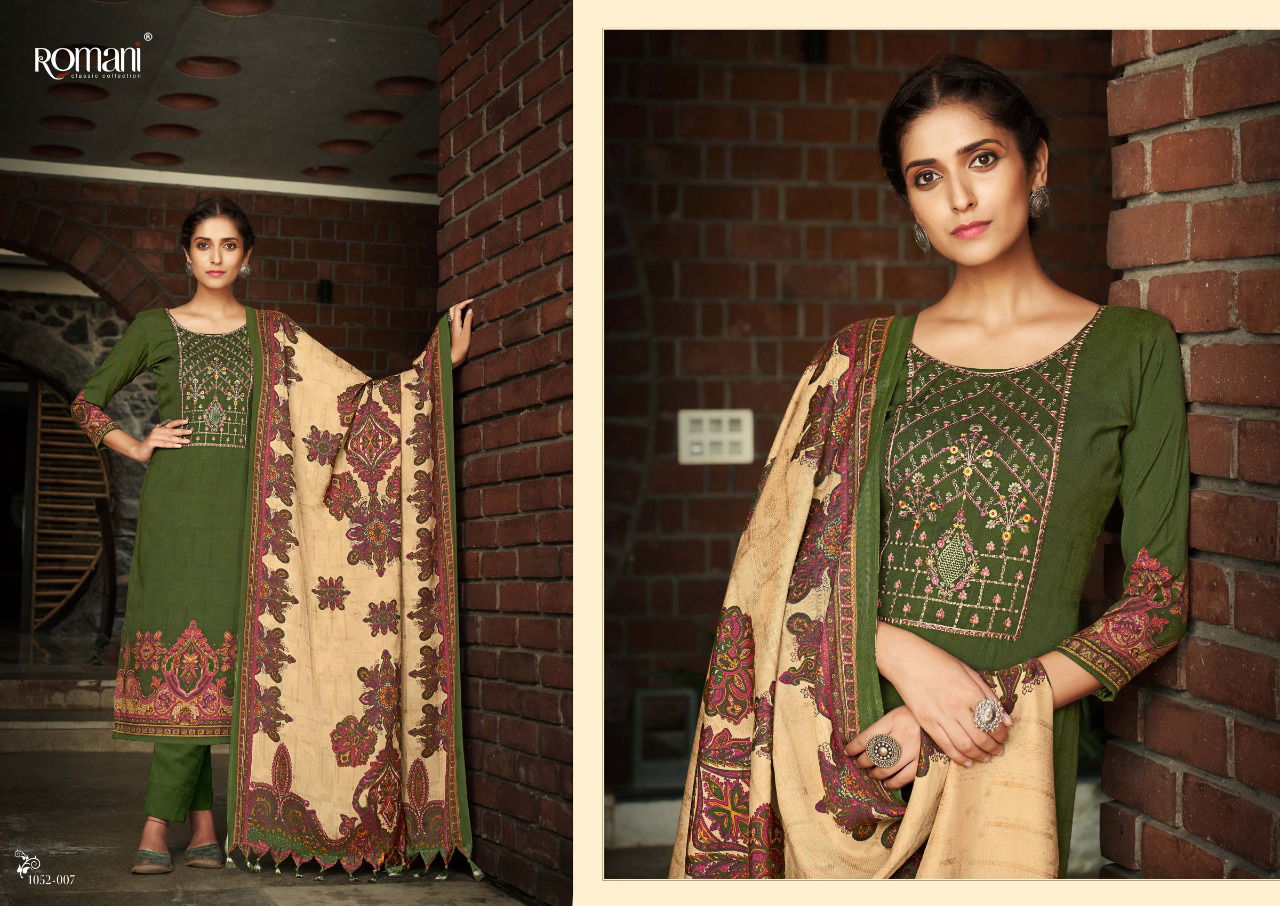 Romani Gulmarg Casual Wear Wollen Pashmina Wholesale Dress Material Collection